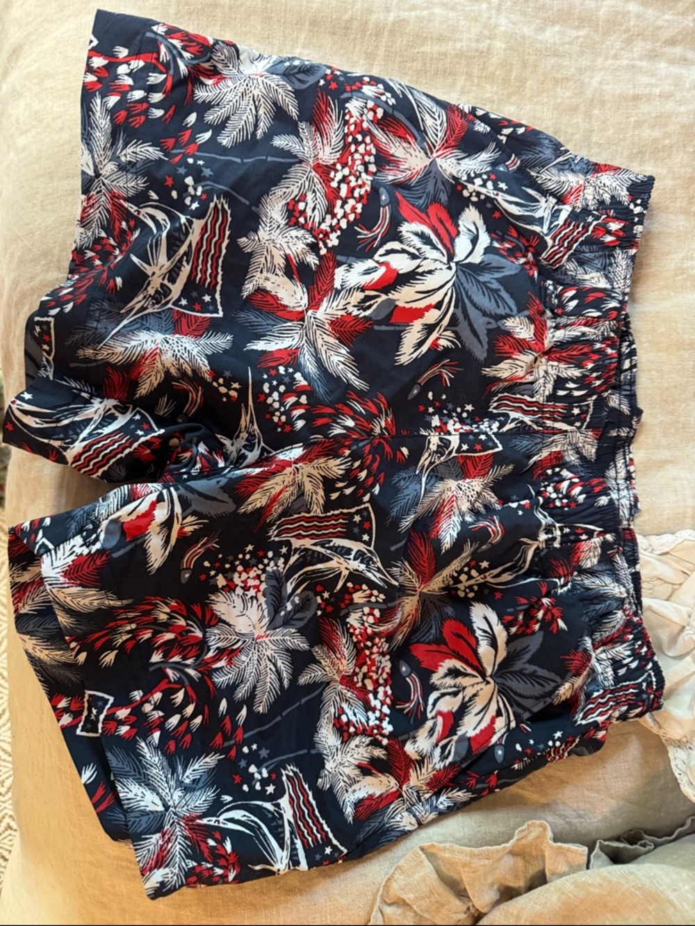 Columbia Women's Navy Red and White Tropical Athletic Shorts